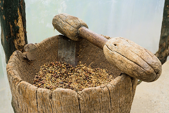 Traditional Mortar and Pestle for Coffee Beans