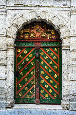 Door of the Blackheads Guild House in Tallinn (dating to 1640s)