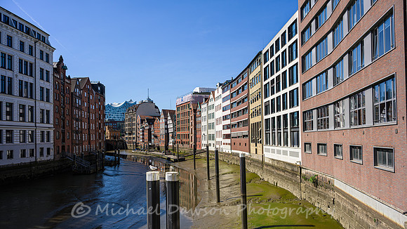 Nikolaifleet Canal in Hamburg at Low Tide